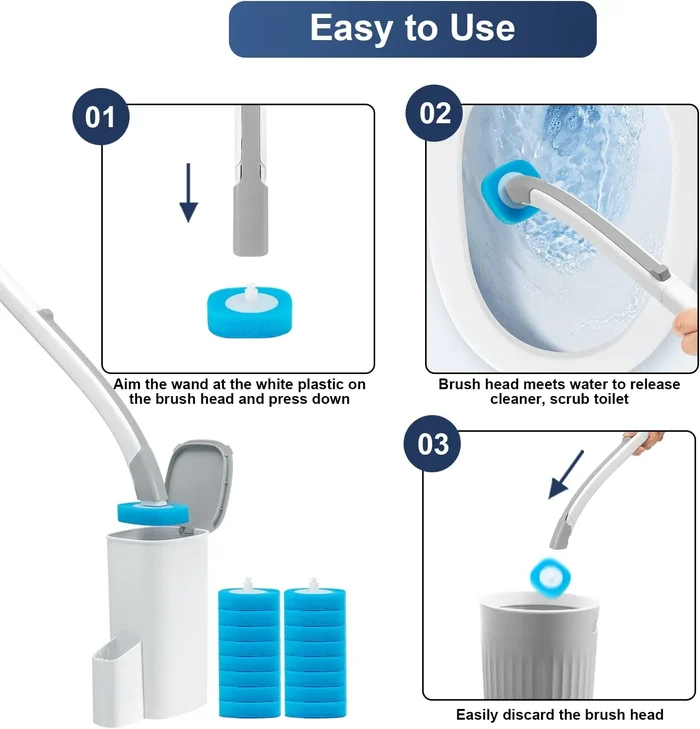 Last Day Promotion 50% OFF - Disposable Replacement Brush Head Toilet Brush Set