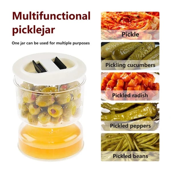 Last Day Special - Pickle and Olives Jar Container with Strainer