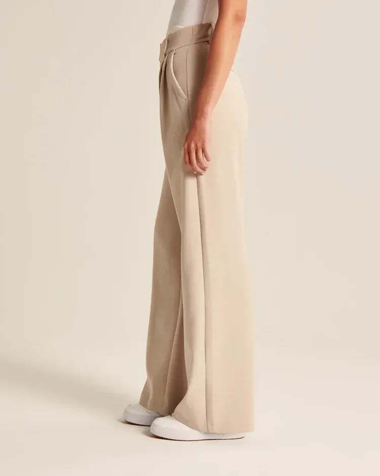 Lightweight Tailored Premium Fabric Wide Leg Pants