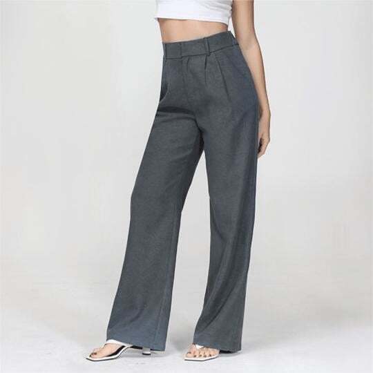 Lightweight Tailored Premium Fabric Wide Leg Pants