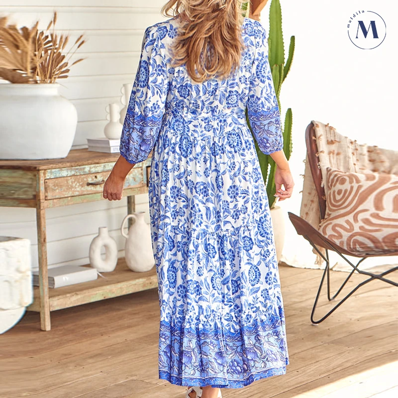 Maldila - V-neck Bohemian Dress