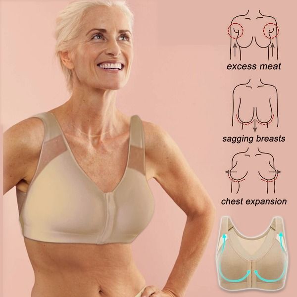 Multifunctional Adjustable Strap Front Closure Posture Support Boost Bra