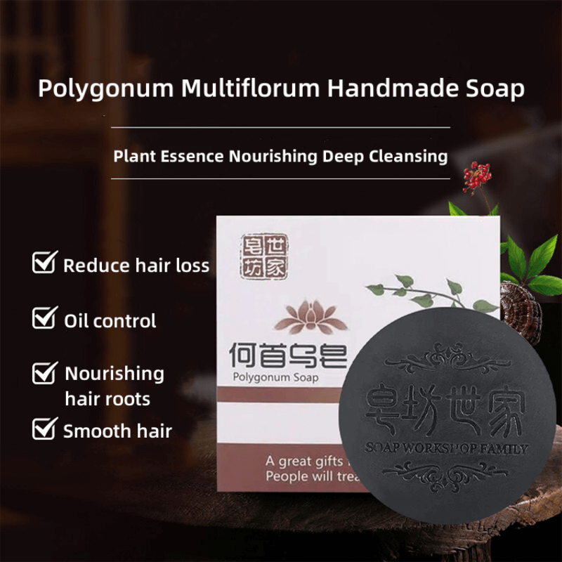 Polygonum Multiflorum Plant Extract Nourishing Hair Roots Cleaning Oil Control Handmade Soap