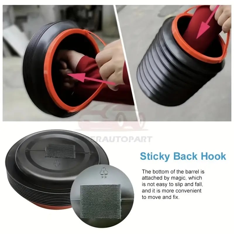 Portable Car Trash Bin: Foldable Outdoor Fishing Bucket Trash Can