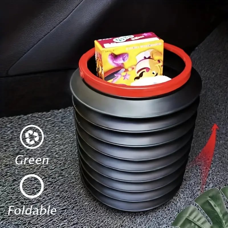 Portable Car Trash Bin: Foldable Outdoor Fishing Bucket Trash Can