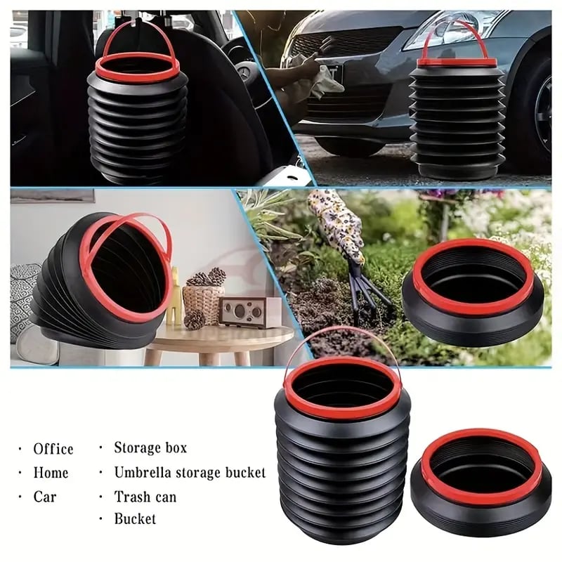 Portable Car Trash Bin: Foldable Outdoor Fishing Bucket Trash Can