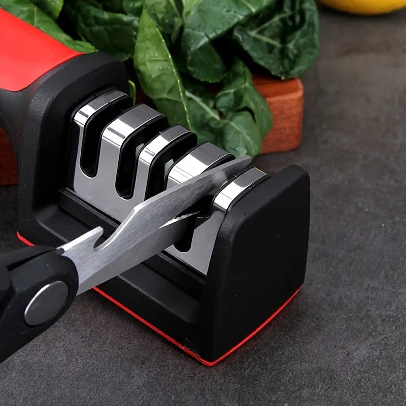 Professional 4 - Stage Knife Sharpener: Sharpen Your Knives with Tungsten, Diamond & Ceramic Stones!