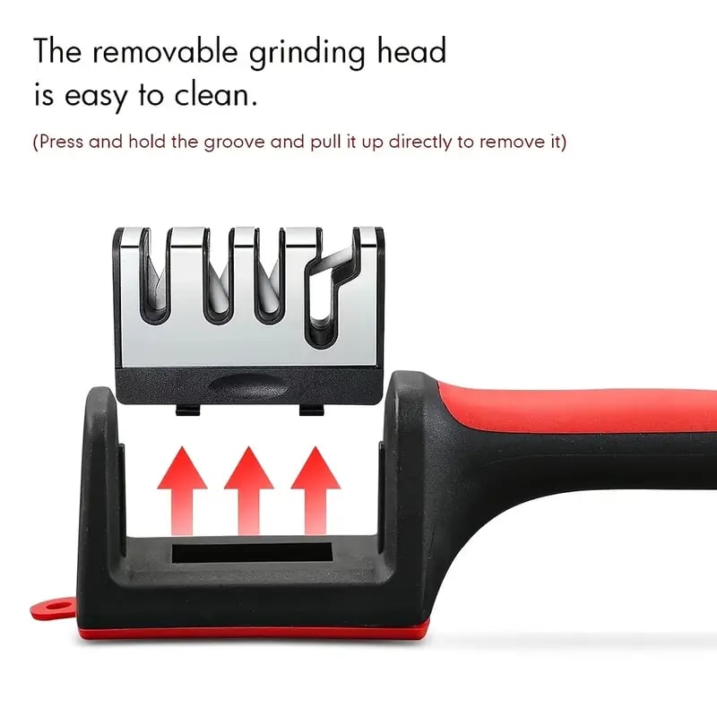 Professional 4 - Stage Knife Sharpener: Sharpen Your Knives with Tungsten, Diamond & Ceramic Stones!