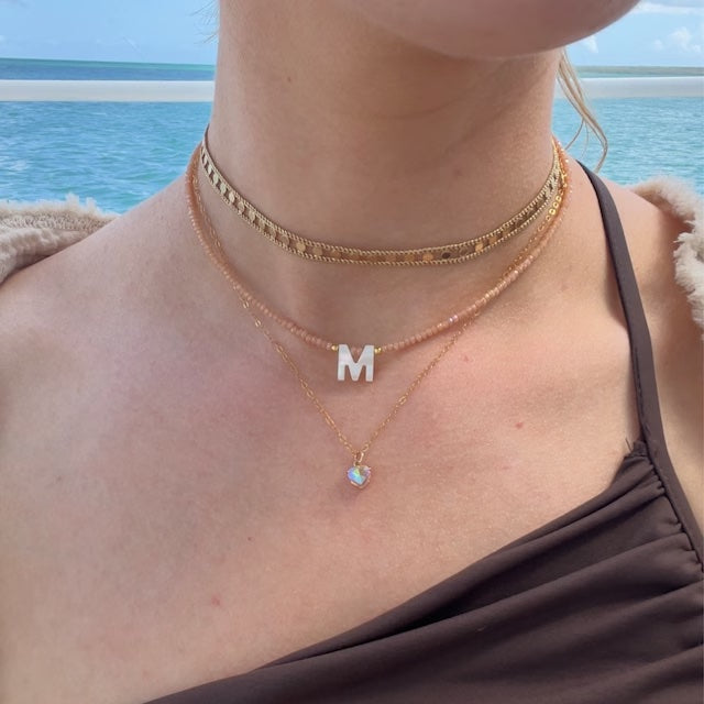 Sparkling Initial Choker Beads