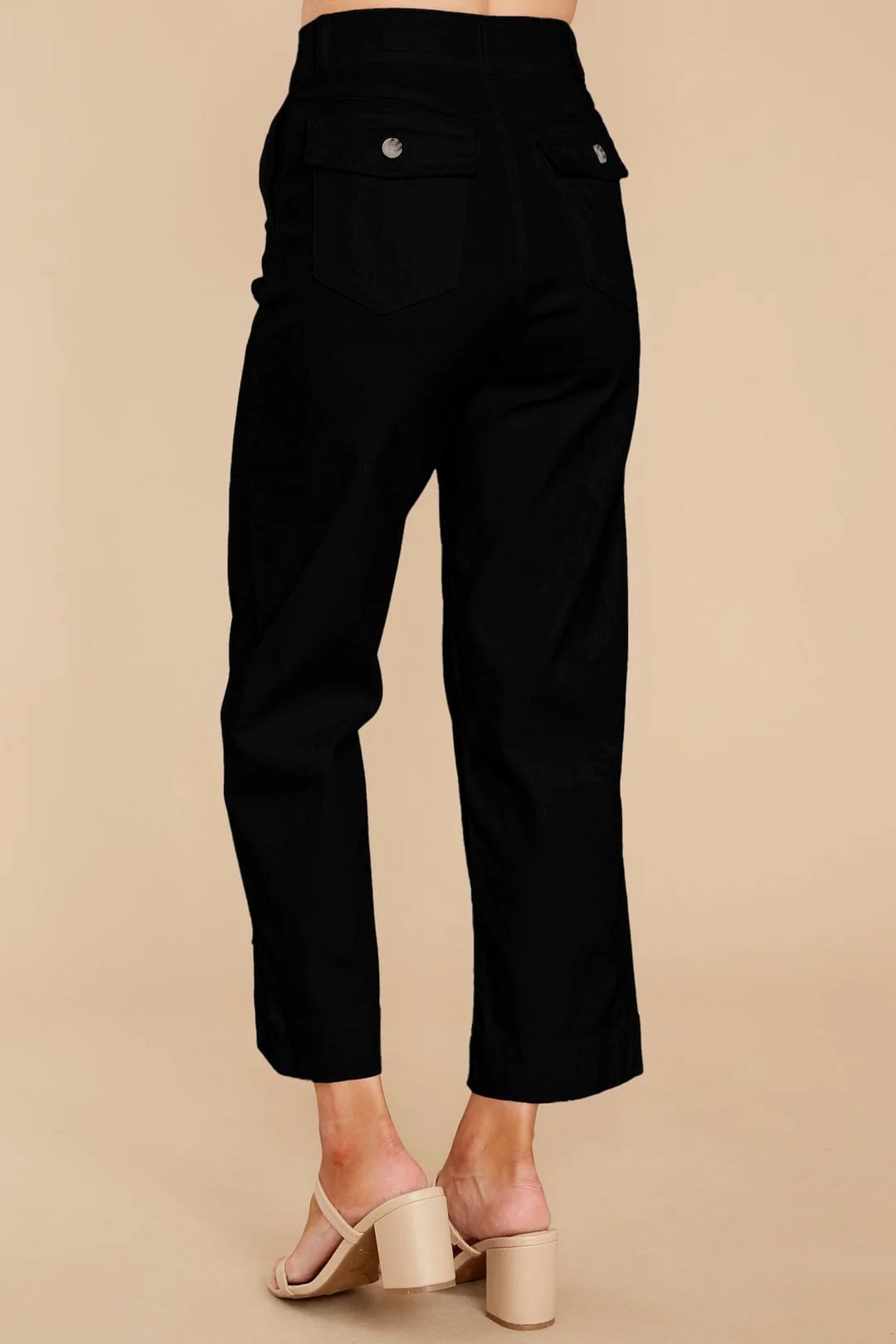 Stretch Twill Cropped Wide Leg Pants