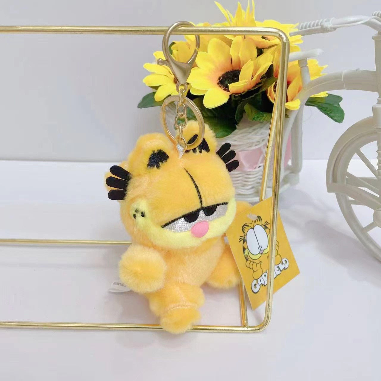 The Garfield Show Cute Plush Doll Backpack Pendant Kawaii Fluffy Soft Stuffed Toy Key Chain Schoolbag Decoration Christmas Gifts