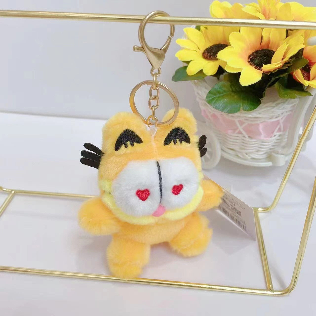 The Garfield Show Cute Plush Doll Backpack Pendant Kawaii Fluffy Soft Stuffed Toy Key Chain Schoolbag Decoration Christmas Gifts