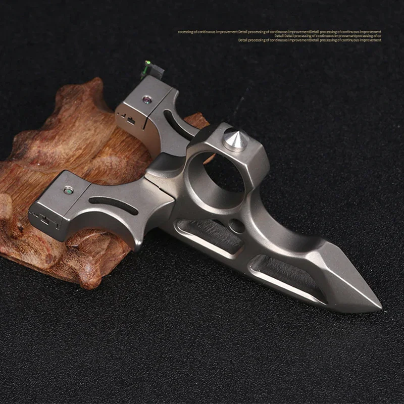 Titanium alloy finger tiger slingshot two-in-one high-precision outdoor hunting professional slingshot self-defense tool