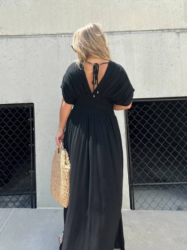 V-NECK EFFORTLESS MAXI LONG DRESS