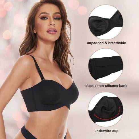 Vente du dernier jour 49% - Soutien-gorge bandeau à bretelles détachables Promotion GRANDE TAILLE