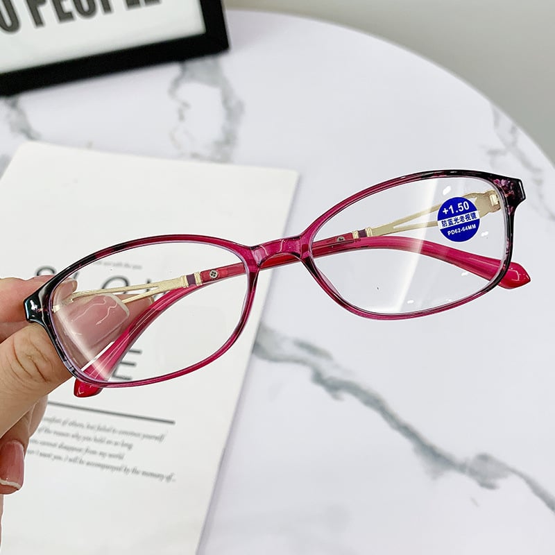 WOMEN'S FASHION LIGHTWEIGHT METAL ANTI-BLUE LIGHT READING GLASSES