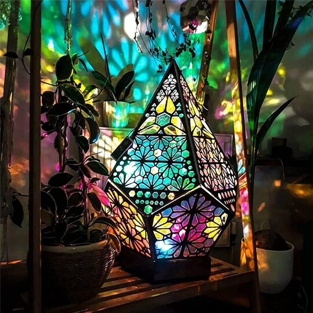 Zenstar - Boho Diamond Shaped Wooden Lamp