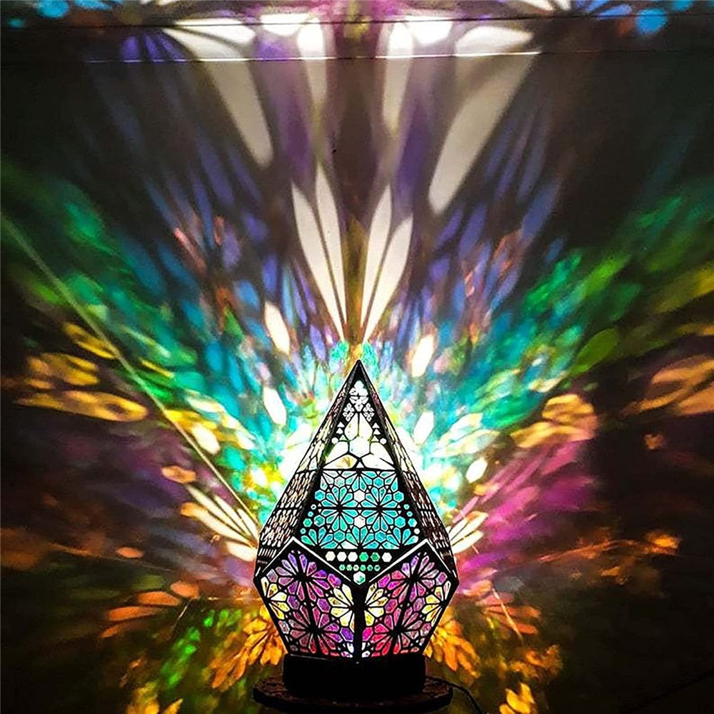 Zenstar - Boho Diamond Shaped Wooden Lamp