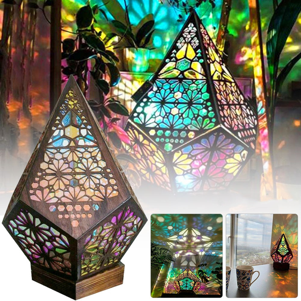 Zenstar - Boho Diamond Shaped Wooden Lamp