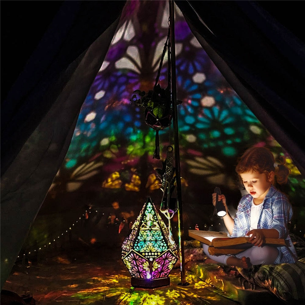 Zenstar - Boho Diamond Shaped Wooden Lamp