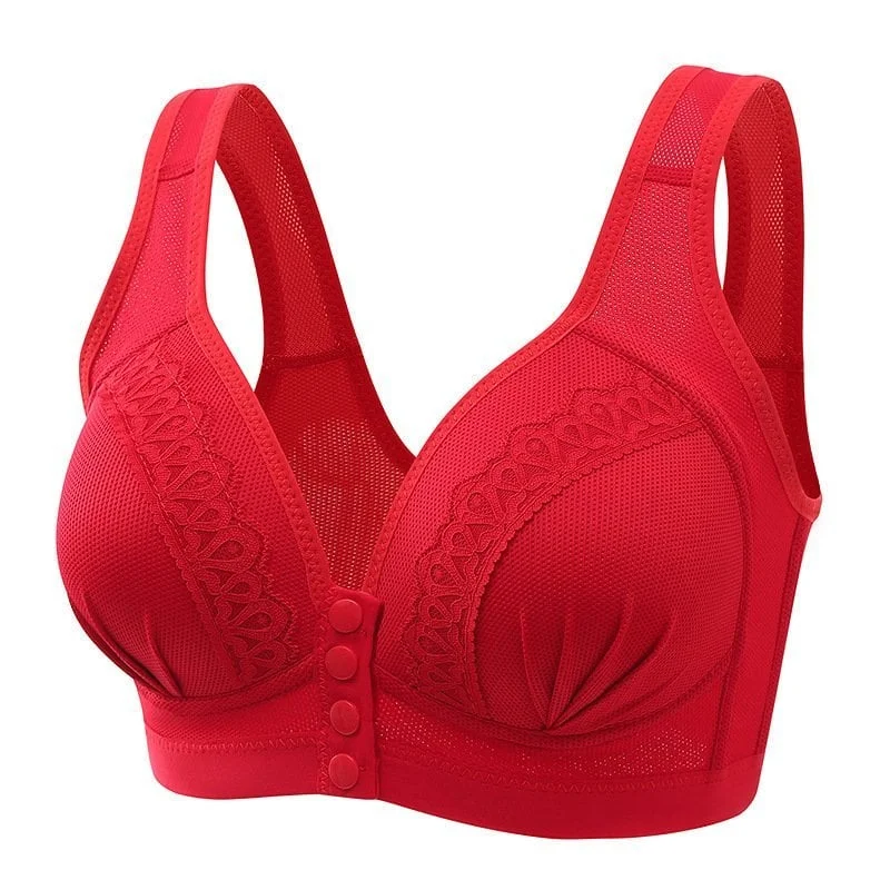 2023 breathable cotton bra with front button