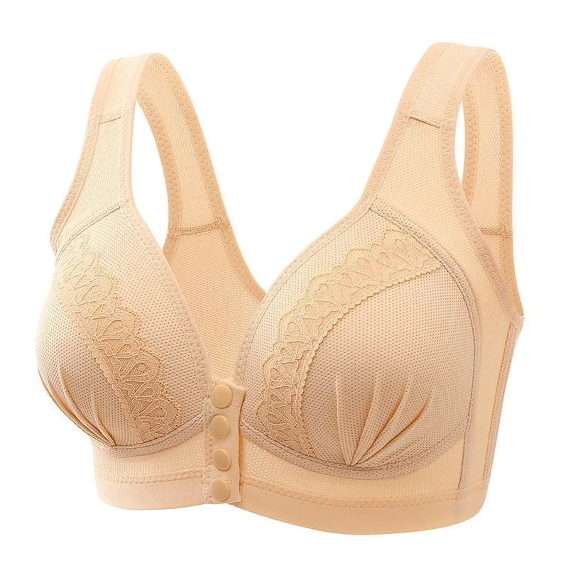 2023 breathable cotton bra with front button