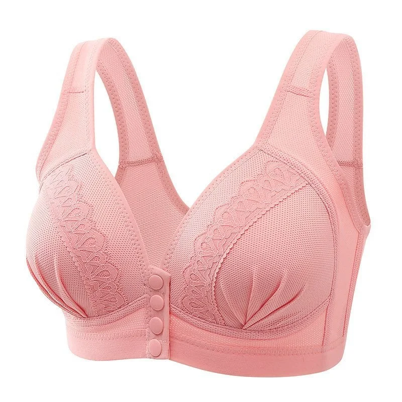 2023 breathable cotton bra with front button