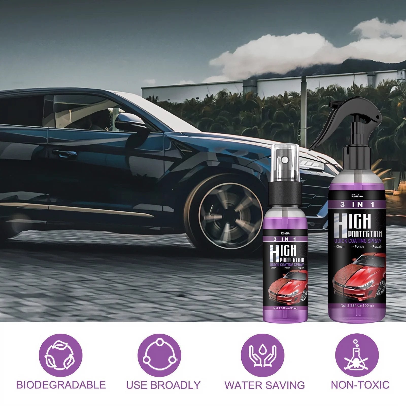 3 in 1 Ceramic Car Coating Spray (30% OFF)