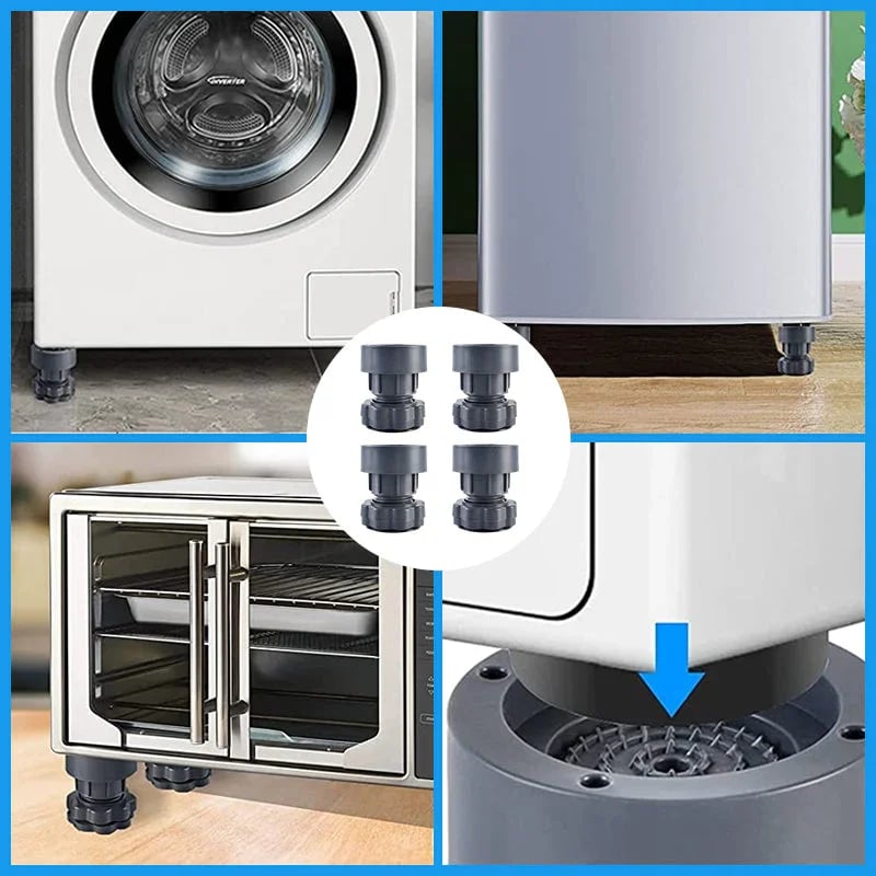 4 Pieces Height-Adjustable Washing Machine Stand