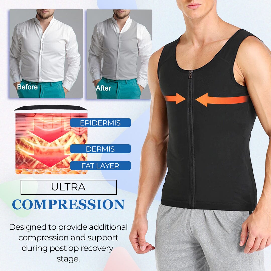 60% OFF - MANSON Gynecomastia Compress Zipper Vest