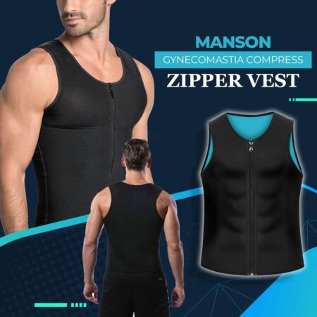 60% OFF - MANSON Gynecomastia Compress Zipper Vest