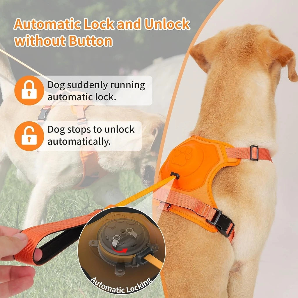 Automatic Retractable Dog Walking Set Vest Pet Harness