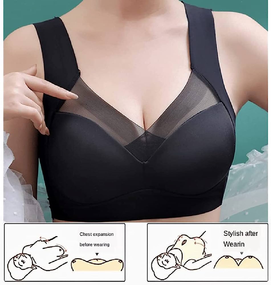 Bra For You - Wirefree Comfort Lift Push Up Mesh Lace Bra