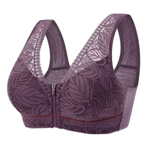 Buy 2, Get 1 Free - Wireless Cotton Button-Up Bra, Natural