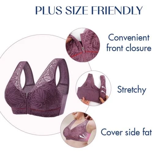 Buy 2, Get 1 Free - Wireless Cotton Button-Up Bra, Natural