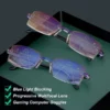 Clarkod Sapphire High Hardness Anti-Blue Progressive Far And Near Dual-Use Glasses