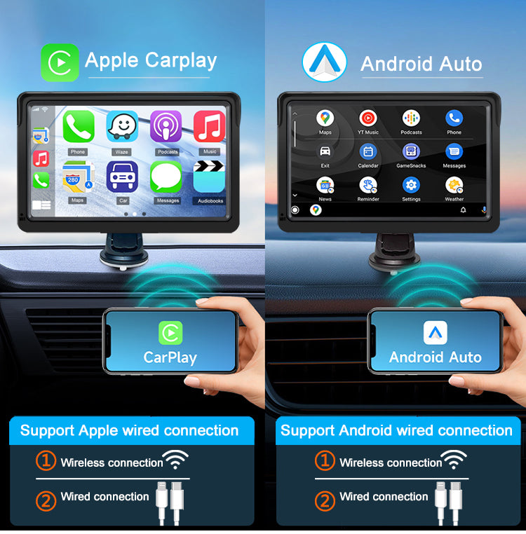 DriveScreen Wireless Touchscreen Car Dashboard | Apple CarPlay & Android Auto