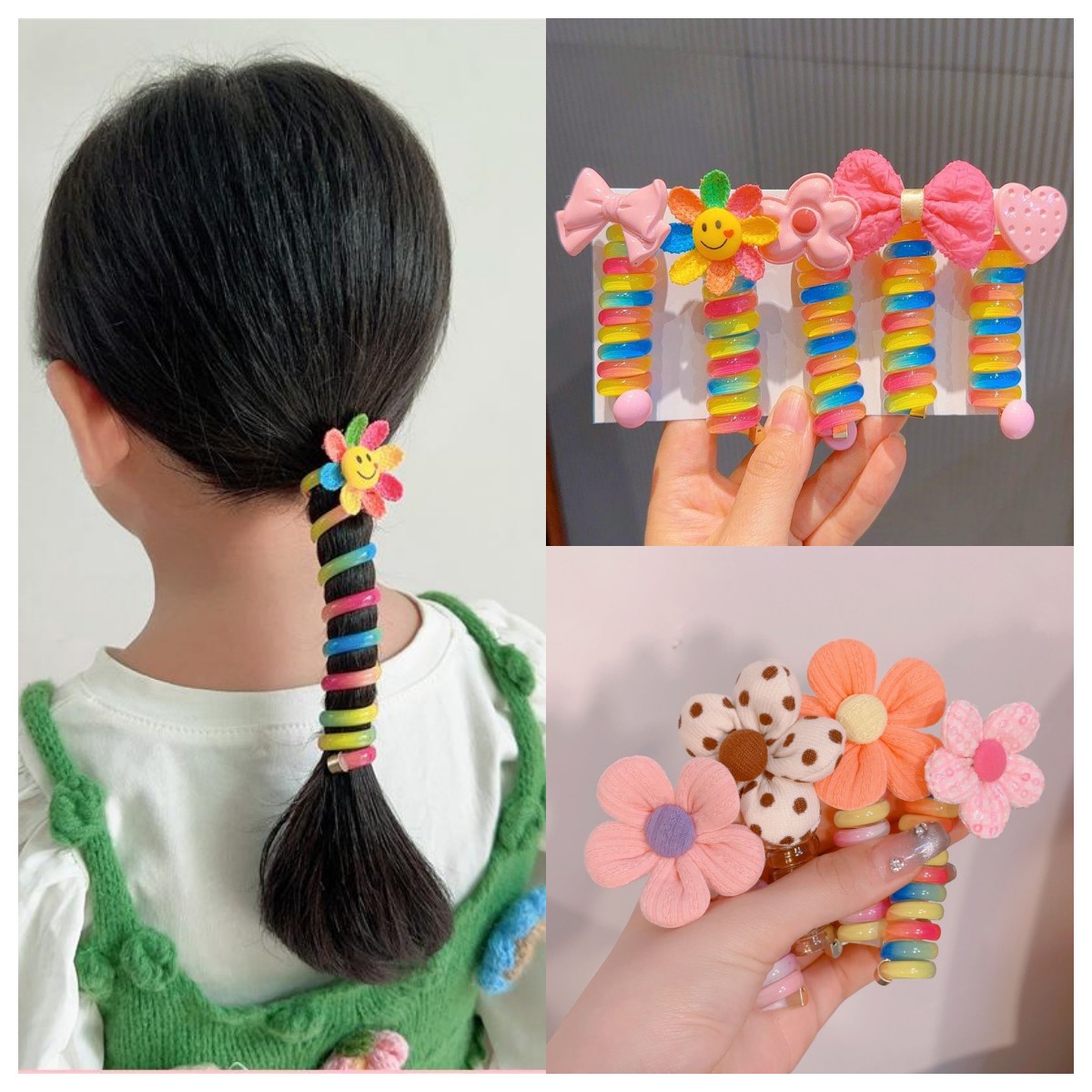 Early Christmas Sale - Colorful Telephone Wire Hair Bands for Kids