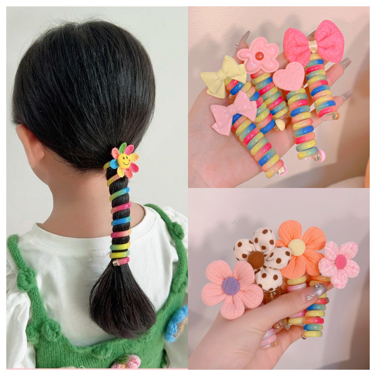 Early Christmas Sale - Colorful Telephone Wire Hair Bands for Kids