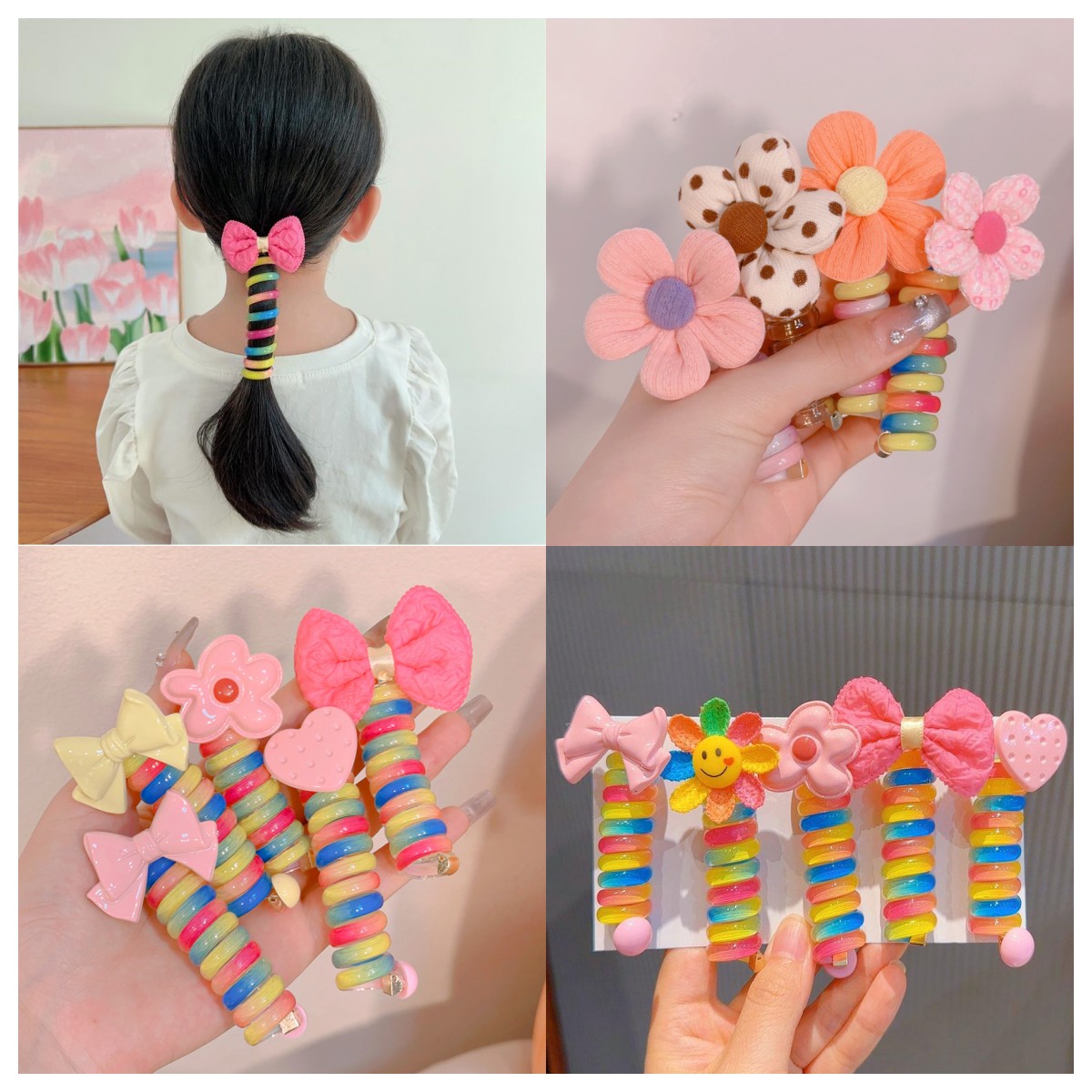 Early Christmas Sale - Colorful Telephone Wire Hair Bands for Kids