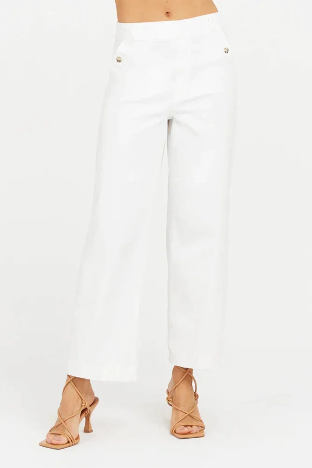 EARLY MOTHER'S DAY SALE - Stretch Twill Cropped Wide Leg Pants