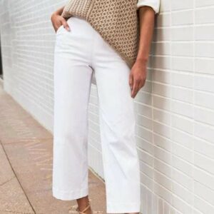 EARLY MOTHER’S DAY SALE – Stretch Twill Cropped Wide Leg Pants