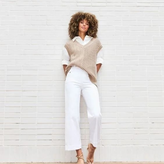 EARLY MOTHER'S DAY SALE - Stretch Twill Cropped Wide Leg Pants