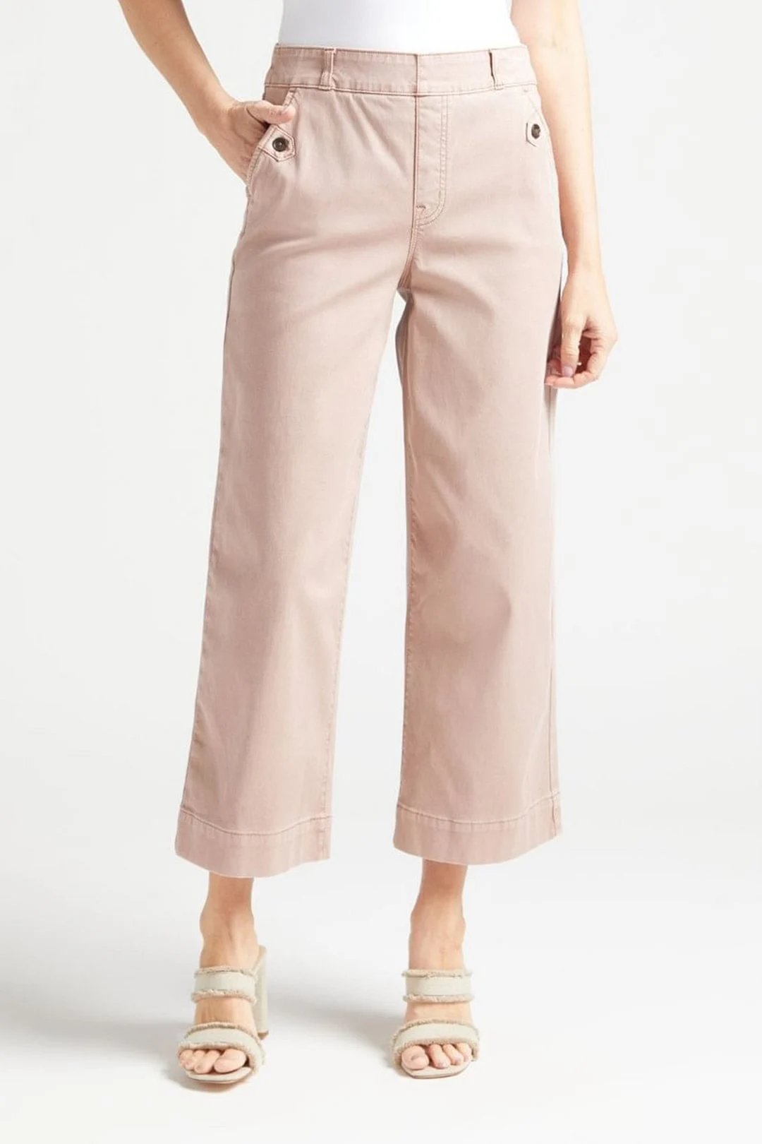 EARLY MOTHER'S DAY SALE - Stretch Twill Cropped Wide Leg Pants