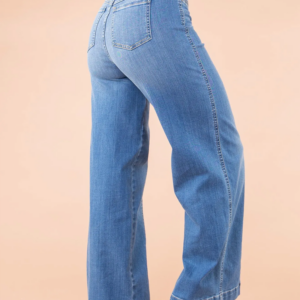 Front Seamed Wide Leg Jeans