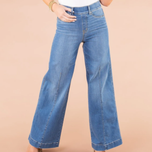 Front Seamed Wide Leg Jeans