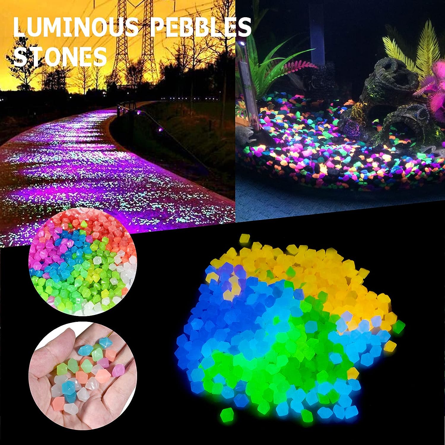 Glowing Garden Pebbles - Illuminate Your Outdoors with Enchanting Glow!