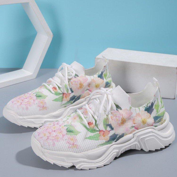 HOT SALE - Floral Print Lace - up Breathable Orthopedic Sneakers