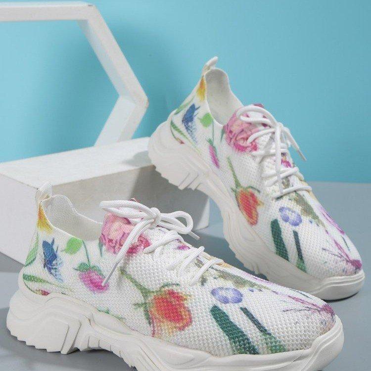 HOT SALE - Floral Print Lace - up Breathable Orthopedic Sneakers