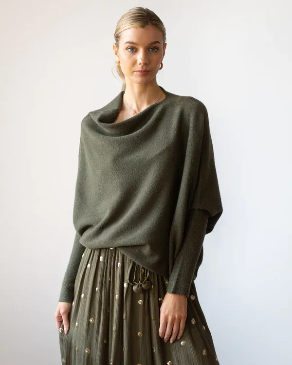 JAKI Asymmetric Draped Jumper